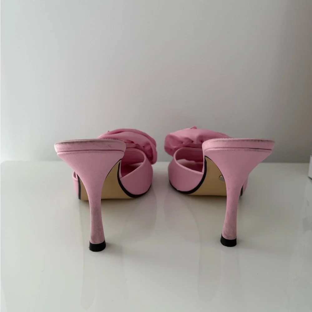 Zara | Satin Flower High Heel Slides - Picture 7 of 8